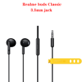 Realme Buds Classic Wired Earphone Type C 3.5mm In-Ear Headset 14.2mm Audio Drive HD Microphone Built-In Music For Smartphone. 