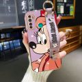 chenyyka For Infinix Hot 9 Case With Wristband New Design Phone Case For Girl Women Thin Pattern Shockproof Plating Silicone Casing Cartoon Mickey Full Cover SoftCase Protection Cases. 
