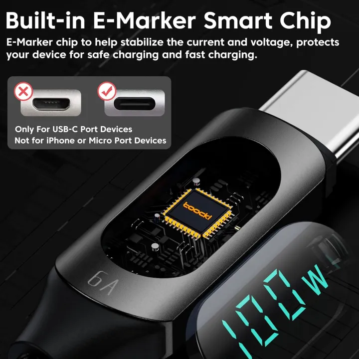TOOCKI%20100PD%20+%20QC%20USB%20C%20to%20USB%20C%20Cable%201m%20Type%20C%20Charger%20Fast%20Charging%20Cable%205A%20PD%20100w%20USB%20C%20Cable%20with%20LED%20Display,%20480Mbps%20Data%20Nylon%20Braided%20USB%20C%20Cable%20for%20iPhone%2015%20Pro%20Max%20Galaxy%20S23%20iPad%20Pro%20-%20Image%202