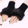 Wool Gloves Fancy Winter Women Grils wool glovs Gloves Knitting Woo wool glovs l Keep Warm Short Mitten Fingerless Lady Girl Half Finger Gloves Rabbit Lady hand Gloves KA373. 