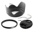 【Mary DAI Store】Flower Lens Hood Filter +Lens Cap for canon 500d 600d 700d 60d 70d 5d3 nikon d5200 d5300 d3100 49/55/62/67/72/77mm. 
