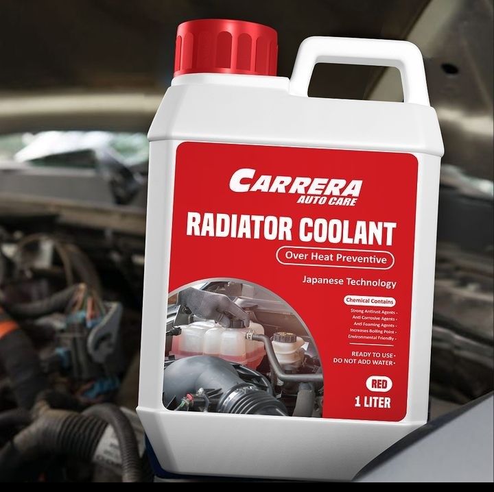 Carrera Car Coolant - Radiator Coolant - Anti Rust Coolant - Heat Preventive Coolant - Heavy Duty Car Coolant - Long Life Radiator Coolant 1 Litre (Heat Preventive Red)