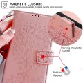 Tree & Deer Embossed Leather Phone Case For Google Pixel 7 Pro. 