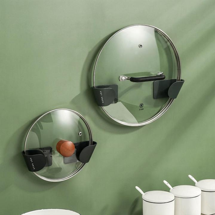 Household Pot Lid Holder Multi-Function Wall-Mounted Kitchen Pot Cover Storage Rack Shelves Organizer Kitchen Tools Accessories