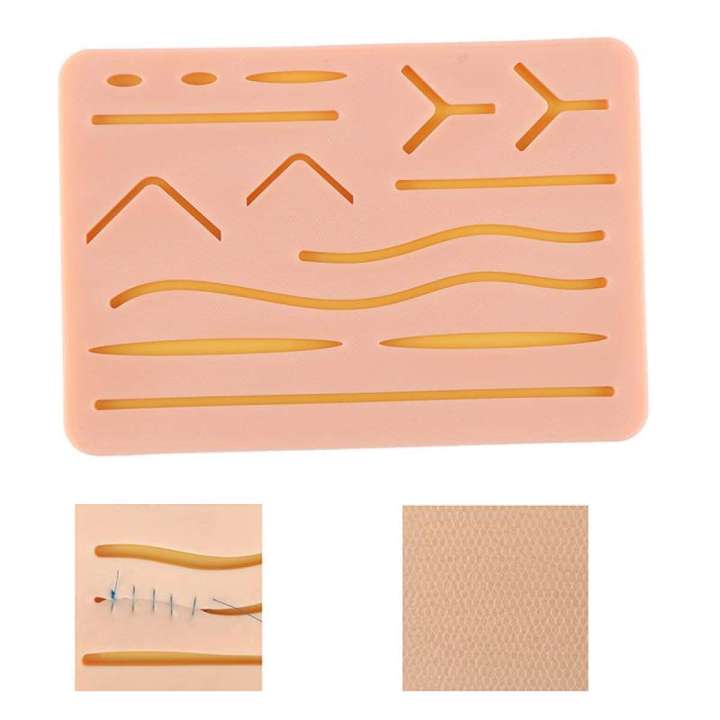 Silicone Suture Pad 3 Layer Skin Suture Practice Pad with Wound Simulated Skin Suture Module Reusable