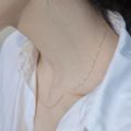 【Solo Yolo】Choker Washable !14k Gilded Ultra-Fine Necklace Naked Women Simple Silver Clavicle Chain choker Neck. 