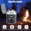 SP Dealz Dual Arc Electric Lighter USB Rechargeable Windproof Flameless  Lighter with Battery Indicator for Fire, Cigarette, Candle Random Color. 