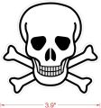dealzEpic - Die Cut Skull and Crossbones Sign Symbol - Self Adhesive Peel and Stick Vinyl Decal/Cool Laptop Sticker - 3.94 x 3.94 inches | Pack of 4 Pcs. 