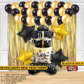 Happy New Year Star Foil Balloon Theme Collection Mylar Helium Ballons For Happy New Year Eve Celebration & Party Decorations,  Naya Saal Mubarak Party Decor Supplies Balloons PyUDnpGC. 