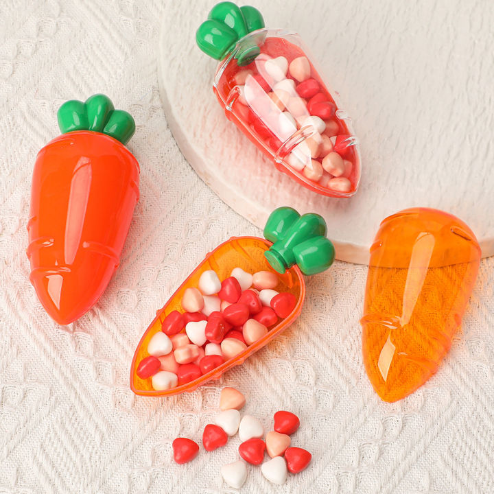 JM Easter Plastic Carrot Candy Boxes Easter Gift Box Easter Party Decorations Ornmants for Home Kids Birthday Gifts Supplies