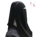 Double Layered Black Abaya Niqab Breathable Fabric Hijab Naqab for Women and Girls. 