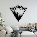 Mountain Forest Wooden Sign Hanging Mountain Tree Wall Art Wooden Cutout Mountain Decor Wall Sign Hanging Mountain Forest Wood Farmhouse Out Wall Decor for Home Living Room. 