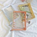 A5/A6 Diary Binder Flower Zipper Detachable Macaron Color Refreshing Waterproof 6 Rings School Stationery Clear Loose Leaf Notebook Cover for Student. 