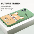 Hontinga for OPPO A5S A12 A7 A12S Back Cover Cute Cartoon Dog Pattern Case Soft Square Edge Liquid Silicone Phone Cases. 