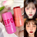 Waterproof Jelly Blush Stick Multi-function Cheek Lip Tint Makeup Moisturizing Lasting Red Pink Blusher Cosmetics. 