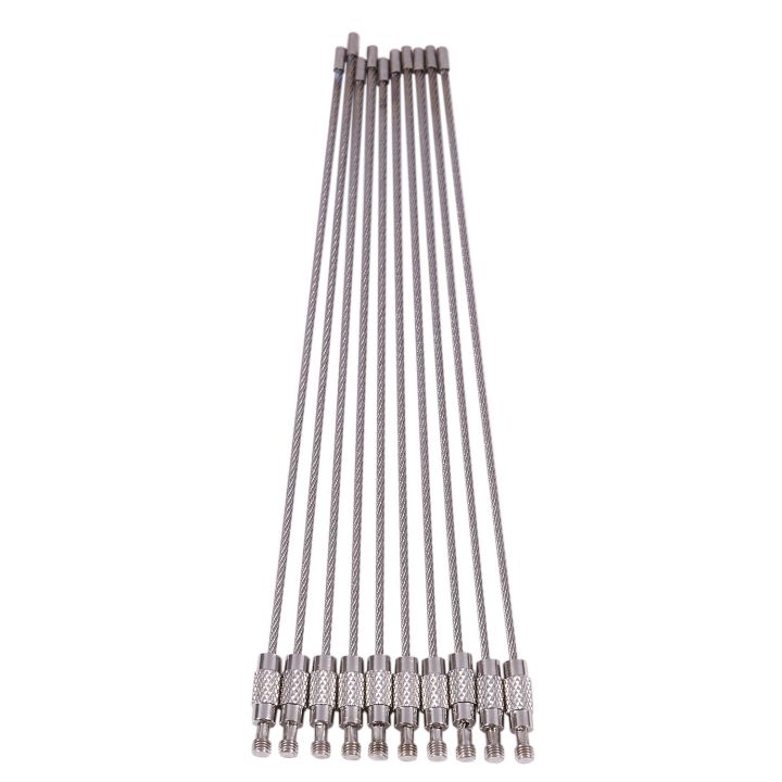 Key ring of wire rope with twist lock silver (10 pieces) | Daraz.pk
