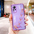 For Infinix Note 11/Infinix Note 12 (G88) Back Cover with Love Heart Chain Wrist Strap Fashion Bracelet Shiny Plating Bumper Protective Case Silicone Shockproof Mobile Phone Cases. 