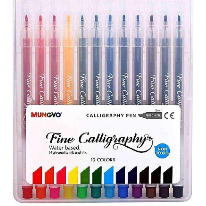 Pack Of 12 - Calligraphy pens Set - Multi Colors