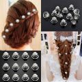 12pcs Wedding Bridal Hair Clips Crystal Pearl Flower Spiral Twist Hair Pins Clips for Women Bride Wedding Hair Accessories. 