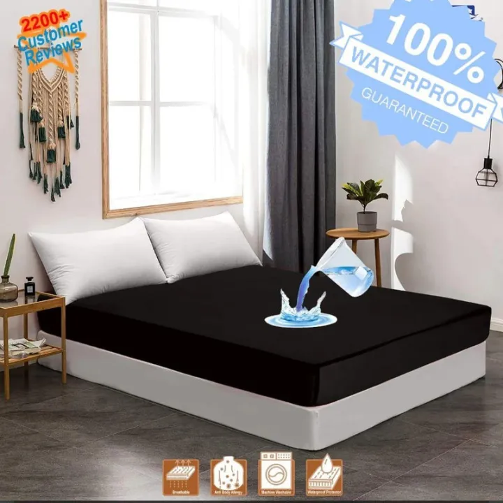 100%25%20Waterproof%20Mattress%20Protector%20-%20Terry%20Cotton%20%7C%20Mattress%20Cover%20In%20Fitted%20Style%20Choose%20Size%20-%20Water%20Resistant%20Cover%20Premium%20Quality%20-%20Image%203