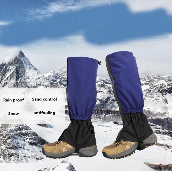One Pair of Gaiters Outdoor UniZippered Closure Wear and Water Resistant Cloth Gaiters Leggings Cover for Biking Snowboarding Hiking