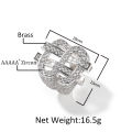 Wholesale Custom Design hip hop iced out brass us dollar ring mens Fine Jewelry cz diamond Rings for men. 