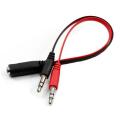 3.5mm Female to Dual Male Audio Y Splitter Cable - Single Pin Headphones Connect With PC (Daraz Like New). 