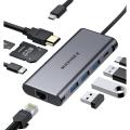 MAVINEX USB C Hub 9 in 1 4K HDMI USB C Docking Station, 100W Power Delivery, 5Gbps USB-C Data Port, 3 USB 3.0 Ports, MicroSD/TF, 1Gbps Ethernet Adapter for MacBook, Déll XPS, More Type C Devices. 