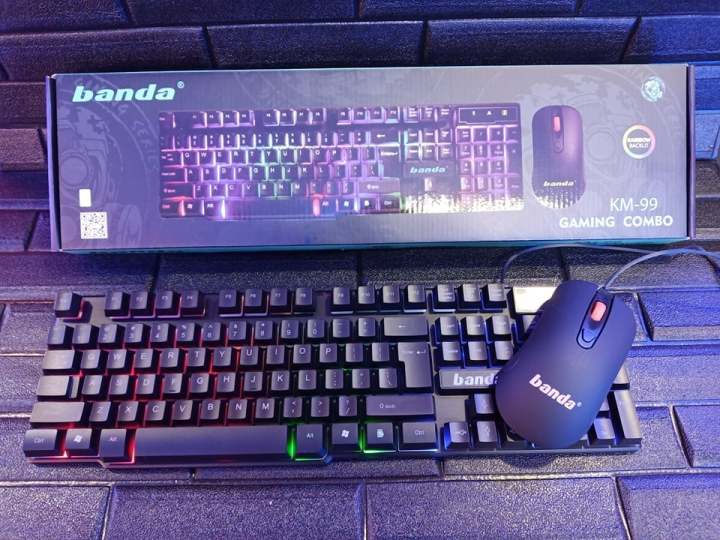 Original Banda KM-99 Silent Backlight Wired Gaming keyboard And Mouse Set COMBO Mute Dazzling Lights in Premium Quality with Latest Design