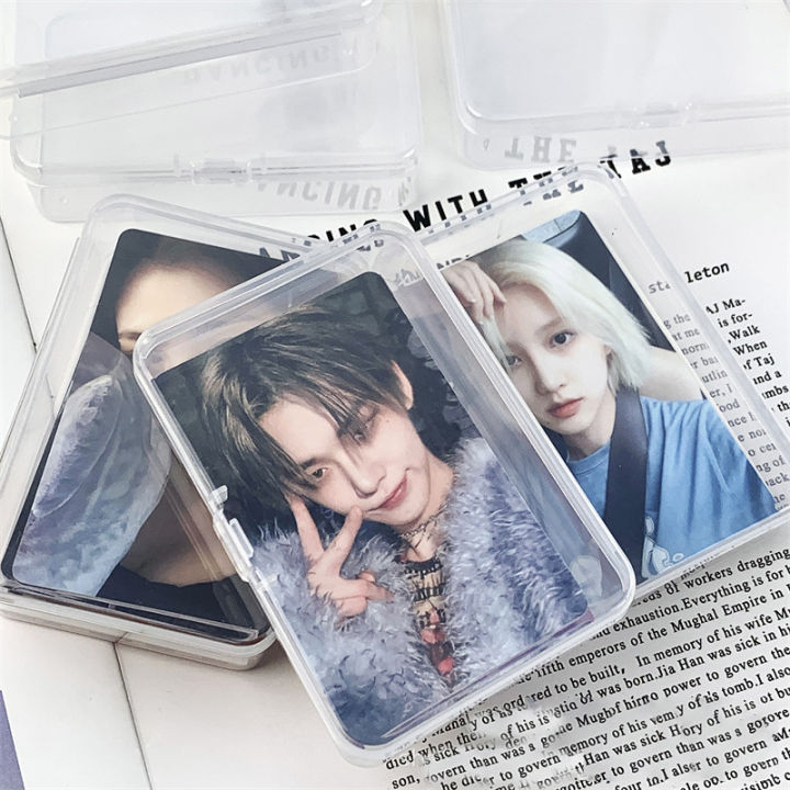 Small Card Photo Transparent Flip Storage Box Sealing Sticker Storage Dust Box
