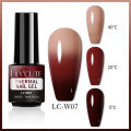 LILYCUTE Thermal Nail Gel Polish 3 Layers Temperature Shiny Color Changing Series Semi Permanent Soak Off UV Nail Gels Polish. 