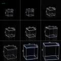 Clear Acrylic Storage Box Container Candy Snack Boxes Stackable for Home 7.5cmx7.5cmx7.5cm. 