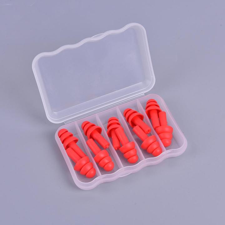 5Pairs Silicone Ear Plugs Sleep Earplugs Noise Reduction Swimming Earplugs Layor