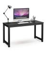 Office Table Office Desk Laptop Table Computer Table Study Table Writing Table Home Table (Black+Black). 