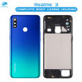 Realme 3 Housing Middle Frame With Side Button and Camera Lens Complete Body Casing Replacement - Blue. 