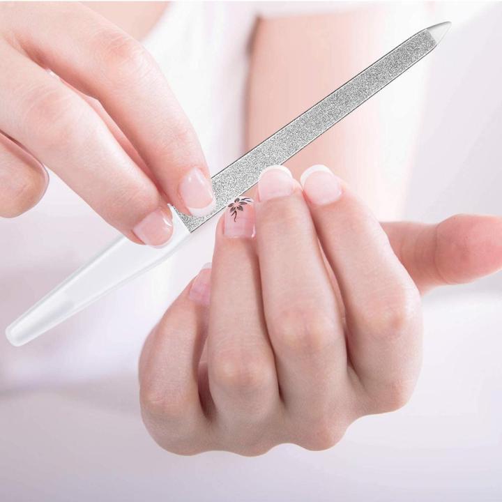 Nail File Metal Nail Filler Plastic Long Handle Nail Buffer Filler Nail Care Manicure And Pedicure Tools (white) Nail Filer For Professional & Home Use