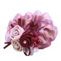 Ameesi Bun Hair Ring Flower Decor Rhinestone Ribbons Sweet Bun Hair Ring. 