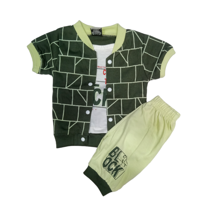 Baba Suit for 6 to 12 month boy - Double Shirt and Short Pant for Kids - Baby Boy Cloth Set - Bin Shahzad Garments