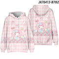 HZ Sanrio Melody Hoodie Long Sleeve Top Anime Cosplay 3D Sweatshirt Pullover Cartoon MY MELODY Hoody Casual Loose Oversize ZH. 