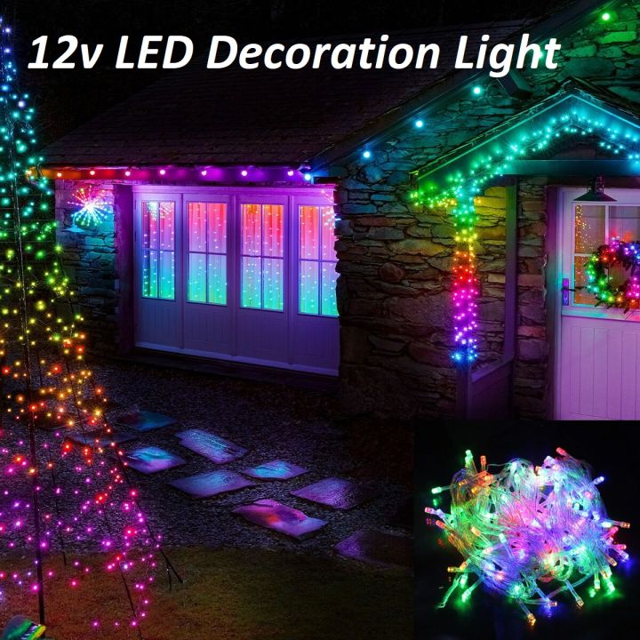 DC 12V Multicolor Light String Fairy Light Home Decoration Light Wedding Decoration Light Festival Party Light Twinkal LED Strip Room Decoration Light 4.5M
