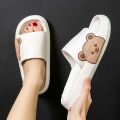 Summer Women Men's Slippers Indoor Bath Thick Platform Non-Slip Home Easter Cartoon Flip Flops Bear Beach Sandals Ladies Shoes. 