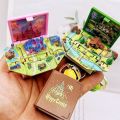 Creative 3D explosive fantasy world magic book keychain castle ship dinosaur space puzzle pendant. 