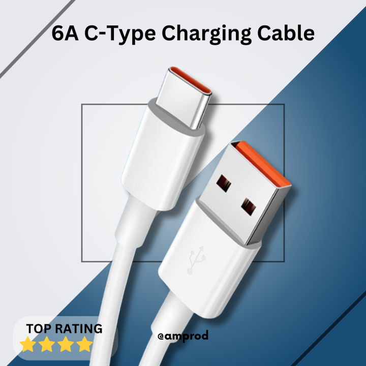 120W / 6A Super Fast Charging Type C data Cable for All Smartphones | 120W 6A For All Mobile Phone Power Banks