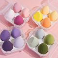 Random Design & Multicolor Women 4pcs Makeup Blender Cosmetic Puff Makeup Sponge With Storage Box For Professional. 
