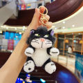 Cute Lucifer Cat Disney Keychain Anime Movie Stuffed Doll Soft Lucifer Cat Plushie Girl Key Chain Birthday Gift Bag Pendant. 