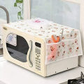 Microwave Dustproof Fabric Cover with 2 Side Storage Pockets – 1 Piece Protective Oven Cover. 