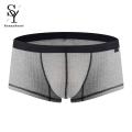 Sunnyheart Soft Boxer Underwear Men's Breathable Mid-waist Boxer Shorts Comfortable Ribbed Underwear for Men Basic Design Men Underwear. 