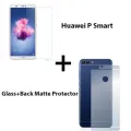 Huawei P Smart Polish 2.5D Tempered Glass Screen Protector + Back Matte Protector Soft Skin Sheet Soft Film Protection For Huawei P Smart. 