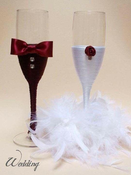 Decorated Wedding Glasses Gift