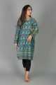 Printed Kurties Women's Short Sleeve Embroidered Anarkali Kurta Top with Palazzo Pants Set for Eid Wedding Reception Party. 